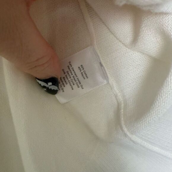 Talbots Women’s Medium White Cream Cardigan Sweater - Picture 3 of 5